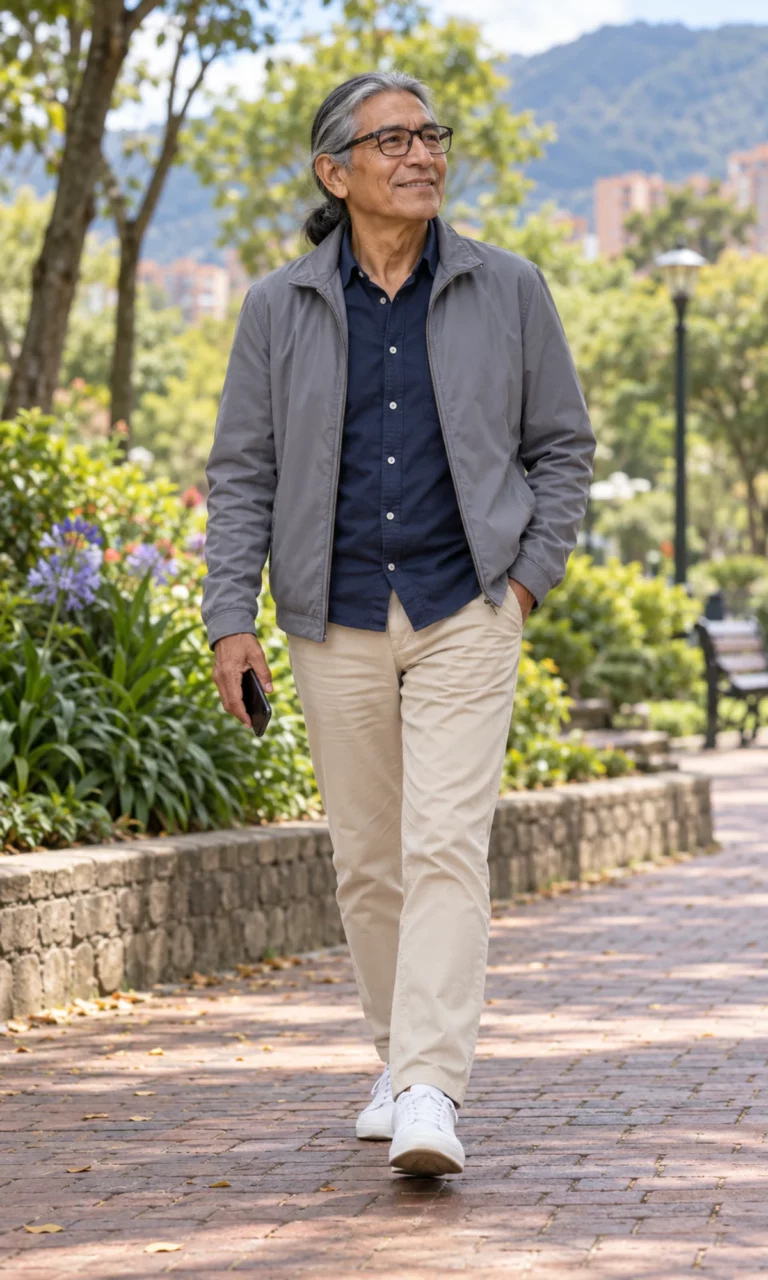 Imagen ilustrativa: pensionado caminando por un parque.